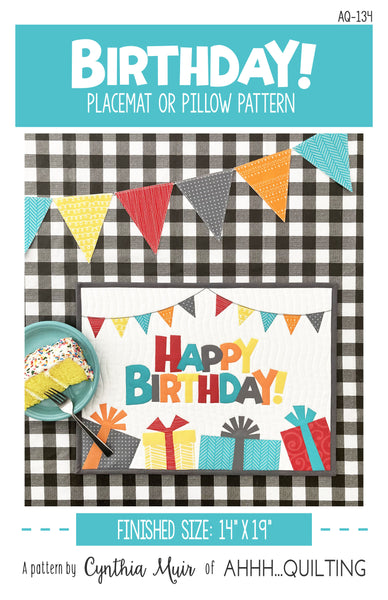 Birthday Placemat or Pillow Pattern - PAPER