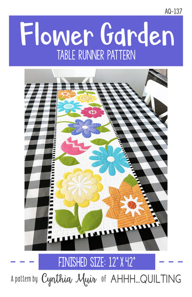 Flower Garden Table Runner Pattern - PAPER