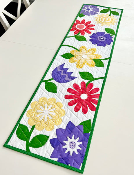 Flower Garden Table Runner Pattern - PDF