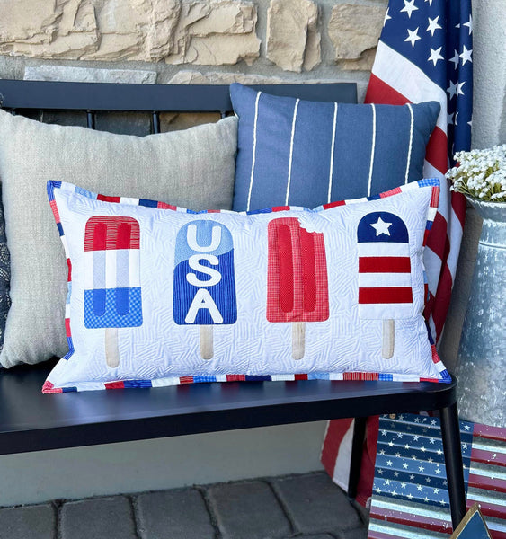 Red White & Blue Popsicles Pillow Pattern - PDF