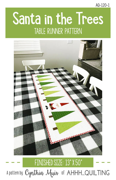 Santa in the Trees Table Runner Pattern - PAPER