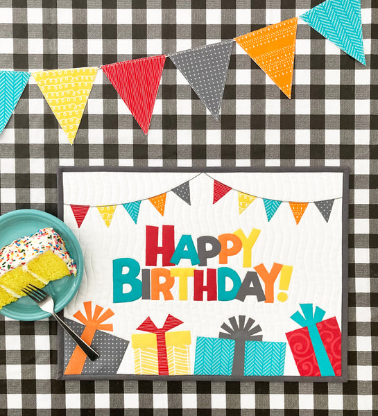 Birthday Placemat or Pillow Pattern - PDF