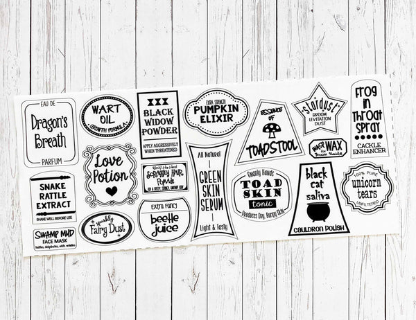 Witch's Cupboard Label Fabric - White