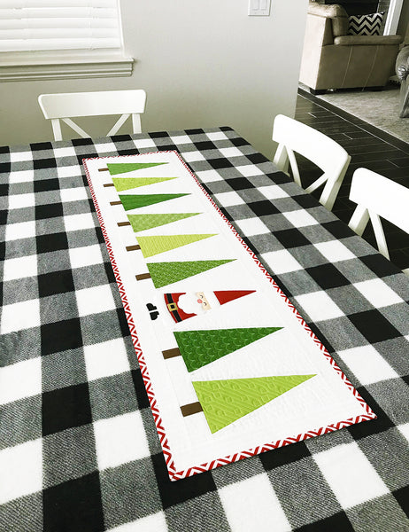 Santa in the Trees Table Runner Pattern - PDF