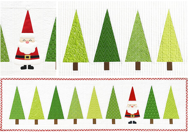Santa in the Trees Table Runner Pattern - PDF