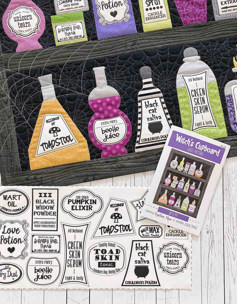 Witch's Cupboard Label Fabric - White