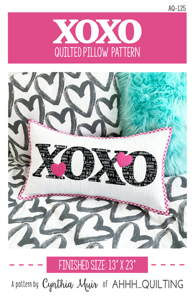 XOXO Quilted Pillow Pattern - PAPER
