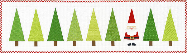 Santa in the Trees Table Runner Pattern - PAPER