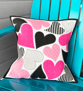 Floating Hearts Pillow Pattern - PDF